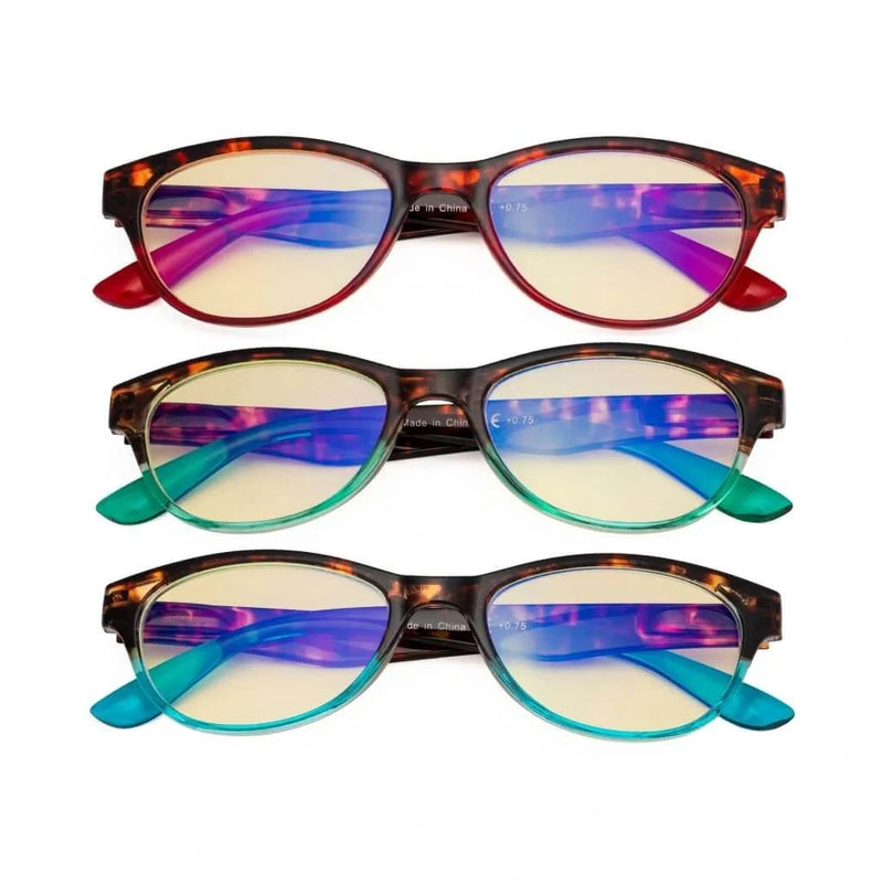 eyekeeper.com 3 Pack Blue Light Blocking Reading Glasses TM074D Eyeglasses