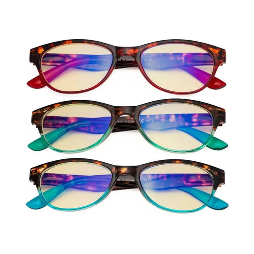 eyekeeper.com 3 Pack Blue Light Blocking Reading Glasses TM074D Eyeglasses