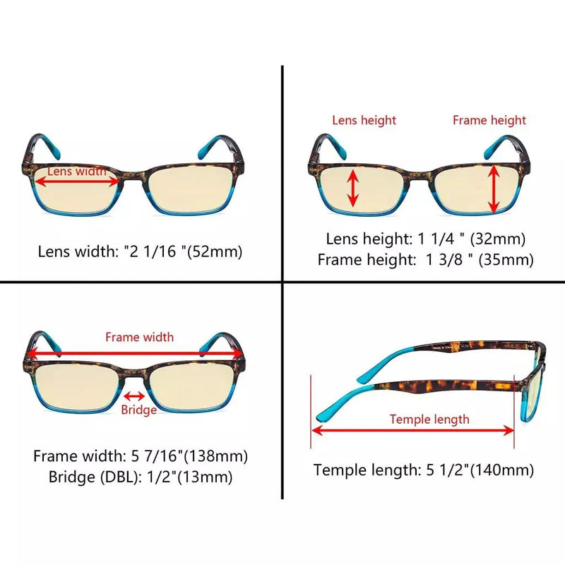 eyekeeper.com 3 Pack Blue Light Blocking Reading Glasses TM898D Eyeglasses