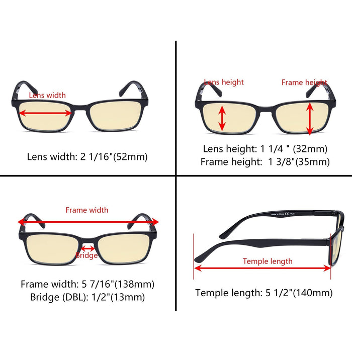 eyekeeper.com - 3 Pack Stylish Blue Light Blocking Reading Glasses TM898