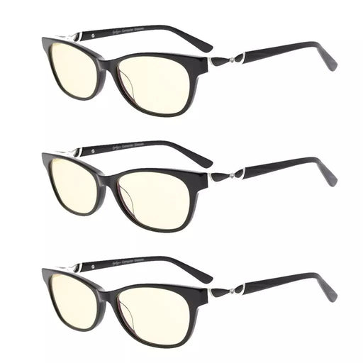 eyekeeper.com 3 Pack Blue Light Filter Reading Glasses CGA0073 Eyeglasses