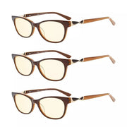 eyekeeper.com 3 Pack Blue Light Filter Reading Glasses CGA0073 Eyeglasses