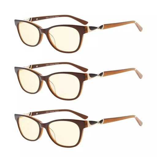 eyekeeper.com 3 Pack Blue Light Filter Reading Glasses CGA0073 Eyeglasses