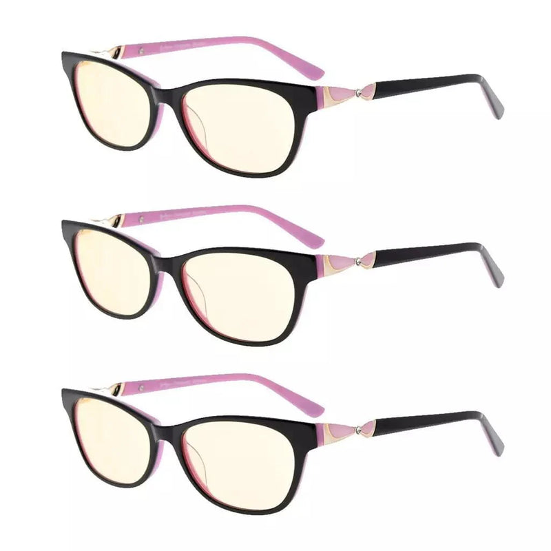 eyekeeper.com 3 Pack Blue Light Filter Reading Glasses CGA0073 Eyeglasses