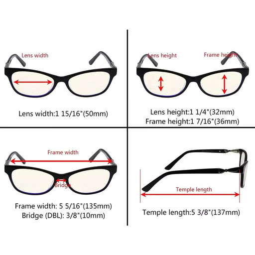 eyekeeper.com 3 Pack Blue Light Filter Reading Glasses CGA0073 Eyeglasses