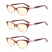 eyekeeper.com 3 Pack Blue Light Filter Reading Glasses CGA0073 Eyeglasses