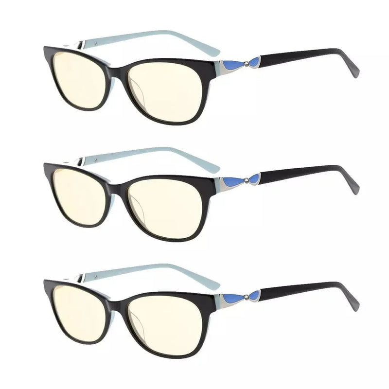 eyekeeper.com 3 Pack Blue Light Filter Reading Glasses CGA0073 Eyeglasses