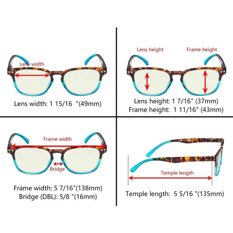 eyekeeper.com 3 Pack Blue Light Filter Reading Glasses UVR079D Eyeglasses