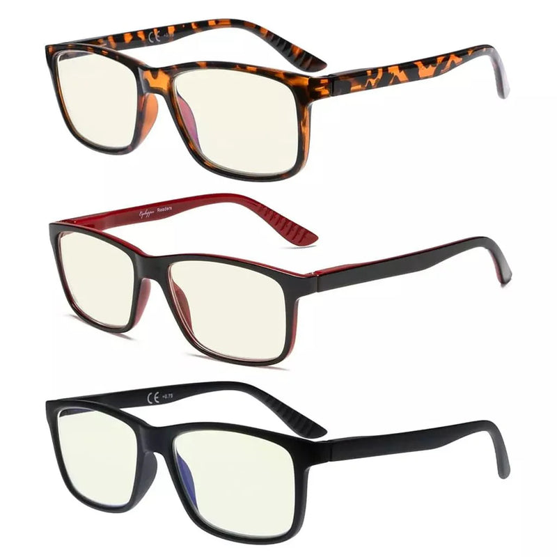 eyekeeper.com 3 Pack Blue Light Filter Reading Glasses UVR163 Eyeglasses