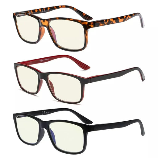 eyekeeper.com 3 Pack Blue Light Filter Reading Glasses UVR163 Eyeglasses