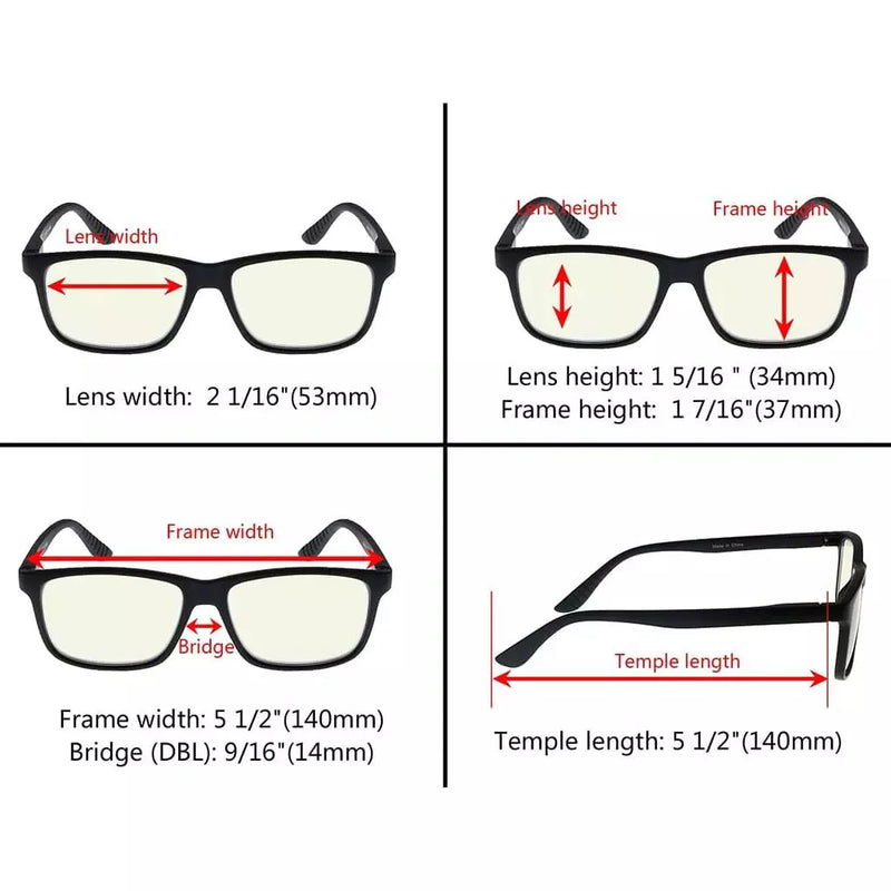 eyekeeper.com 3 Pack Blue Light Filter Reading Glasses UVR163 Eyeglasses