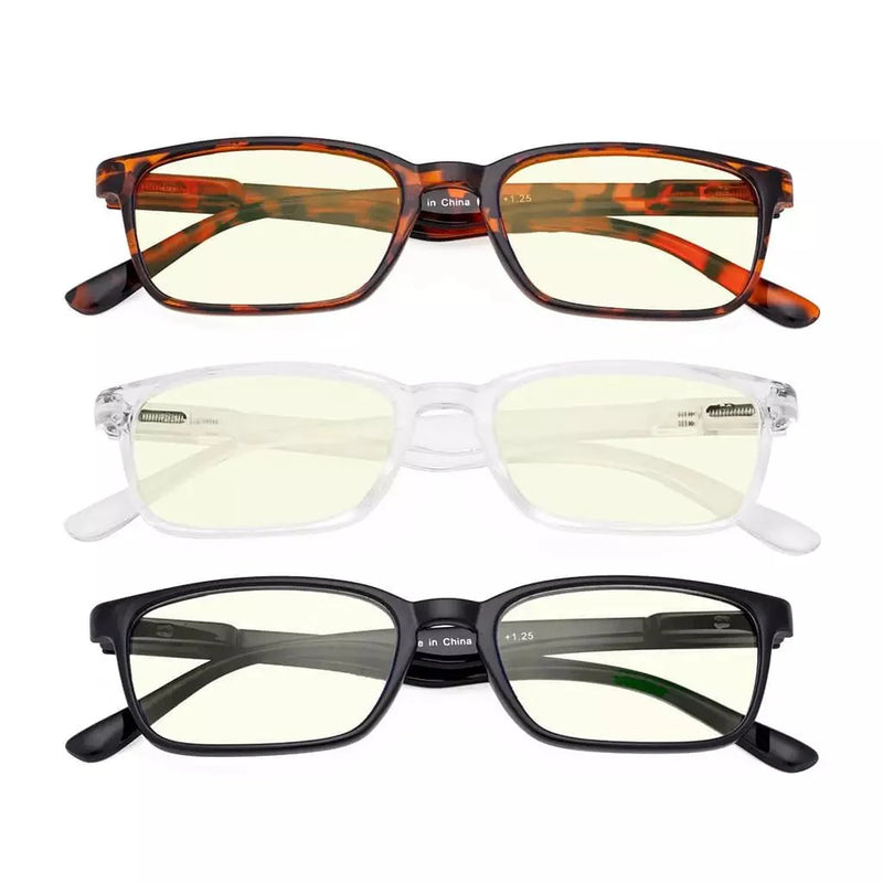 eyekeeper.com 3 Pack Blue Light Filter Reading Glasses UVR898 Eyeglasses