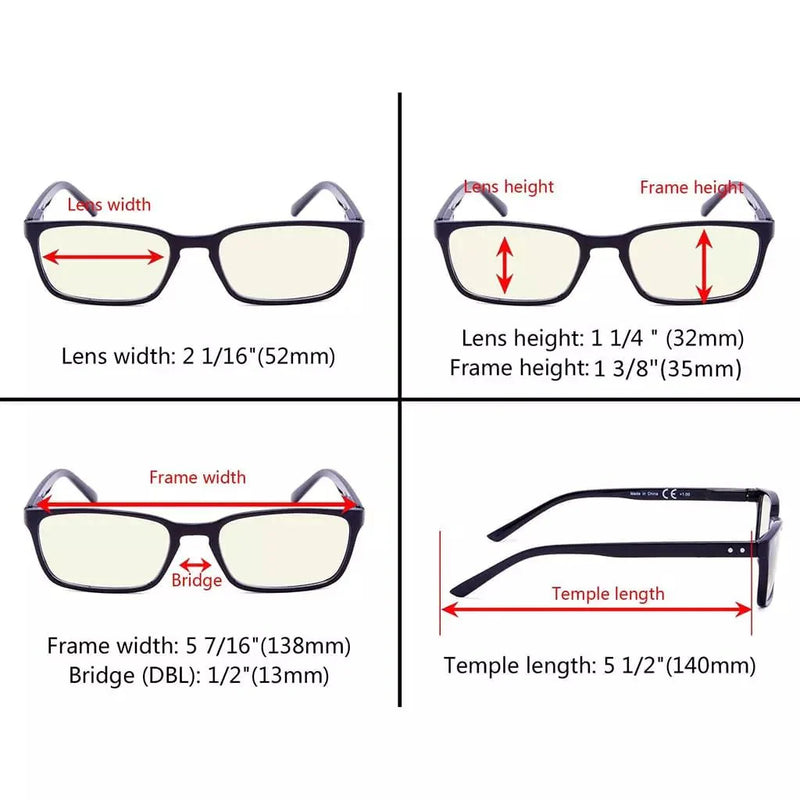 eyekeeper.com 3 Pack Blue Light Filter Reading Glasses UVR898 Eyeglasses