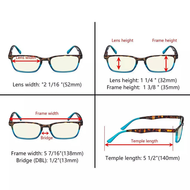 eyekeeper.com 3 Pack Blue Light Filter Reading Glasses UVR898D Eyeglasses