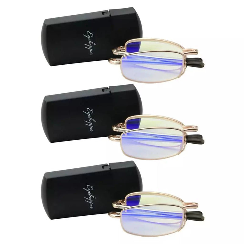 eyekeeper.com 3 Pack Blue Light Filter Reading Glasses with Folding Arms CG15080 Eyeglasses