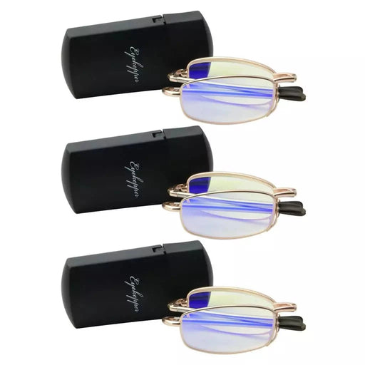eyekeeper.com 3 Pack Blue Light Filter Reading Glasses with Folding Arms CG15080 Eyeglasses