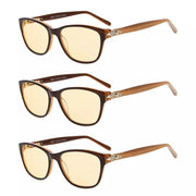 eyekeeper.com 3 Pack Cat Eye Blue Light Filter Reading Glasses CGA0061 Eyeglasses