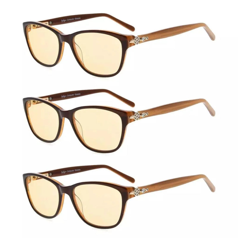 eyekeeper.com 3 Pack Cat Eye Blue Light Filter Reading Glasses CGA0061 Eyeglasses