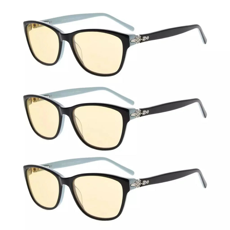 eyekeeper.com 3 Pack Cat Eye Blue Light Filter Reading Glasses CGA0061 Eyeglasses