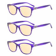 eyekeeper.com 3 Pack Cat Eye Blue Light Filter Reading Glasses CGA0061 Eyeglasses