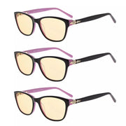 eyekeeper.com 3 Pack Cat Eye Blue Light Filter Reading Glasses CGA0061 Eyeglasses