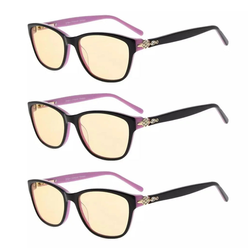 eyekeeper.com 3 Pack Cat Eye Blue Light Filter Reading Glasses CGA0061 Eyeglasses