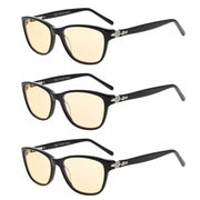 eyekeeper.com 3 Pack Cat Eye Blue Light Filter Reading Glasses CGA0061 Eyeglasses