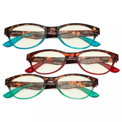 eyekeeper.com 3 Pack Cat-eye Blue Light Filter Reading Glasses UVR074D Eyeglasses