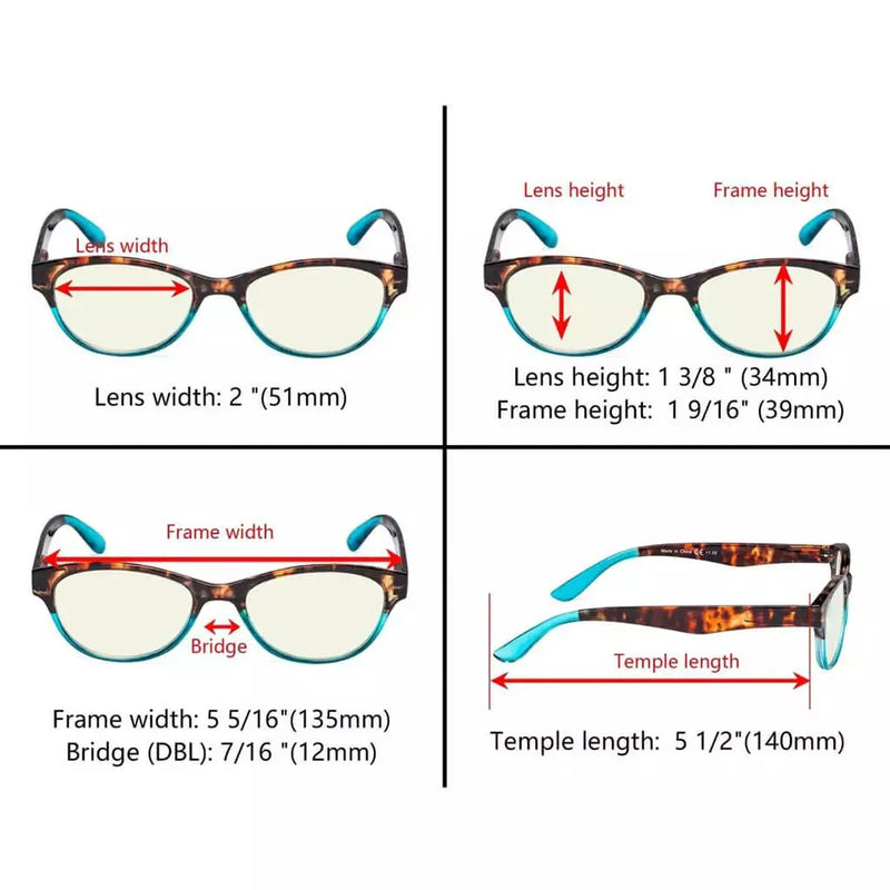eyekeeper.com 3 Pack Cat-eye Blue Light Filter Reading Glasses UVR074D Eyeglasses