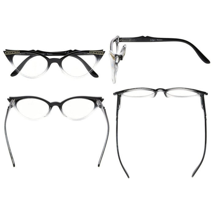 3 Pack Cat-eye Reading Glasses Include Sunglasses R914