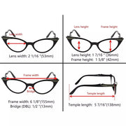 eyekeeper.com 3 Pack Cat-eye Reading Glasses Include Sunshine Readers R914 Eyeglasses