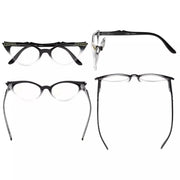 eyekeeper.com 3 Pack Cat-eye Reading Glasses Include Sunshine Readers R914 Eyeglasses