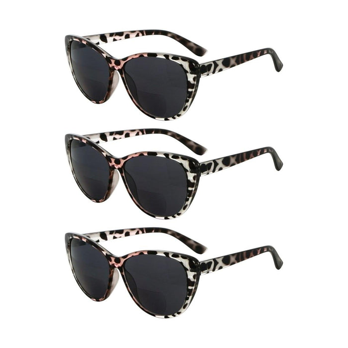 3 Pack Cat-eye Stylish Bifocal Reading Sunglasses S033