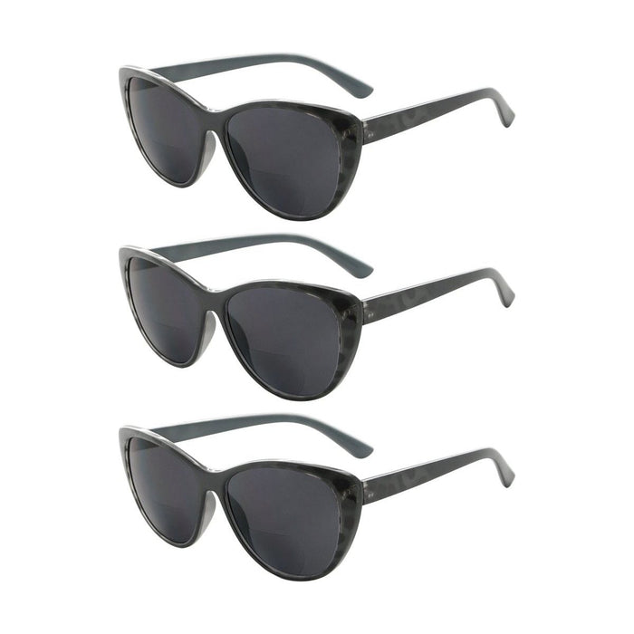 3 Pack Cat-eye Stylish Bifocal Reading Sunglasses S033