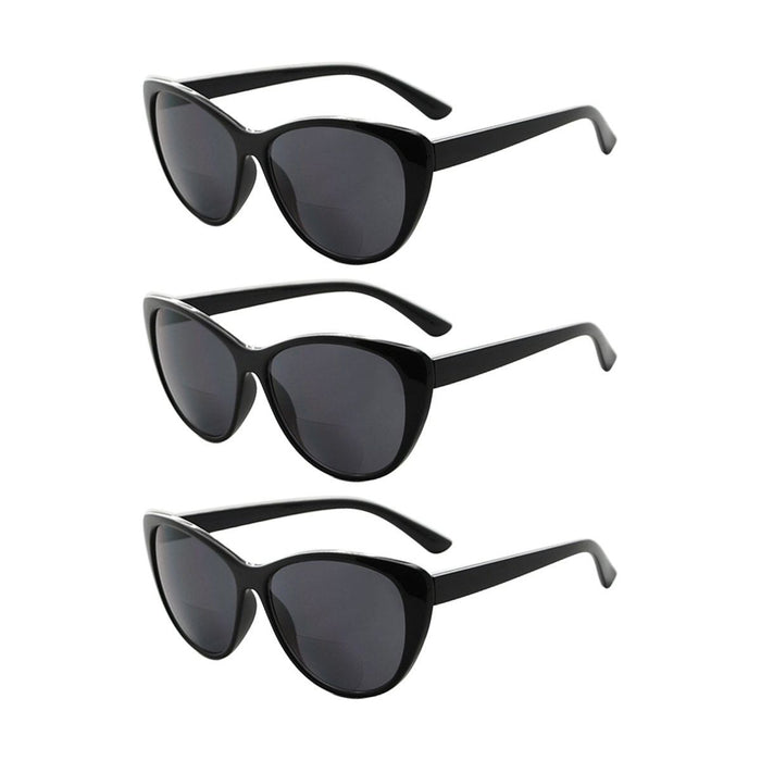 3 Pack Cat-eye Stylish Bifocal Reading Sunglasses S033