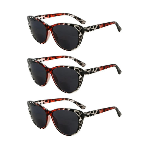 3 Pack Cat-eye Stylish Bifocal Reading Sunglasses S033