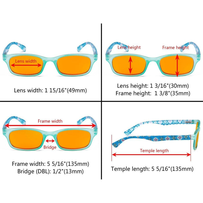 eyekeeper.com - 3 Pack Pattern Design Blue Blocking Reading Glasses DS029