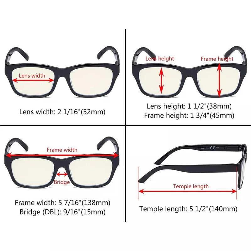 eyekeeper.com 3 Pack Chic Blue Light Filter Reading Glasses UVR045 Eyeglasses