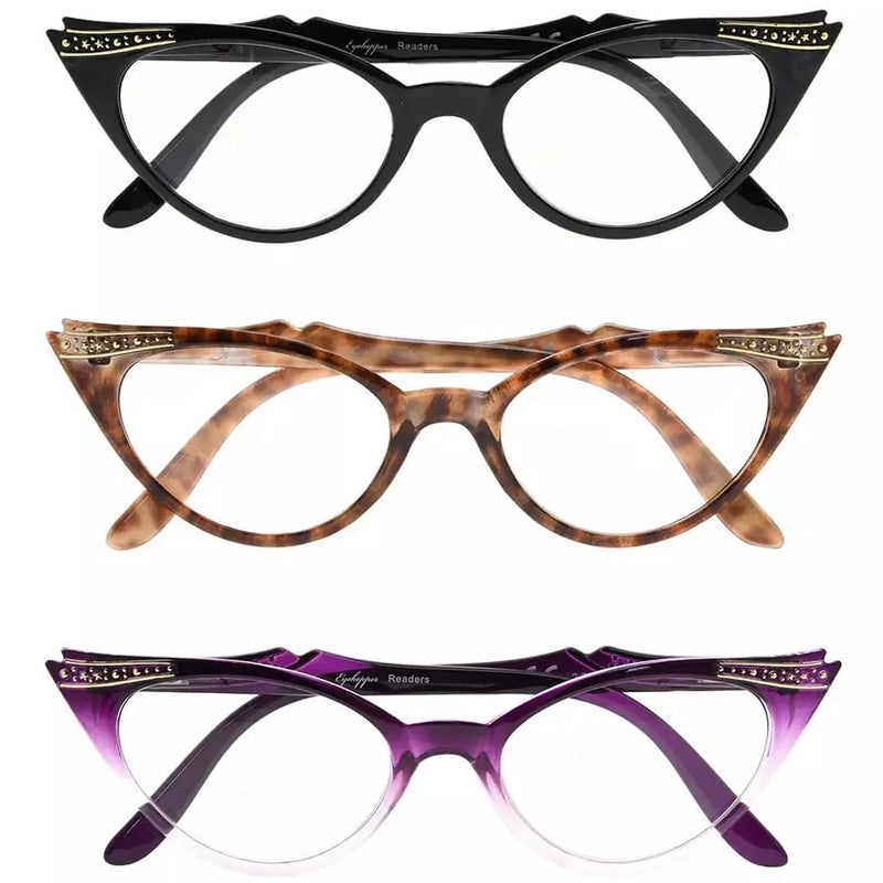 eyekeeper.com 3 Pack Chic Readers Cat-eye Reading Glasses R914 Eyeglasses