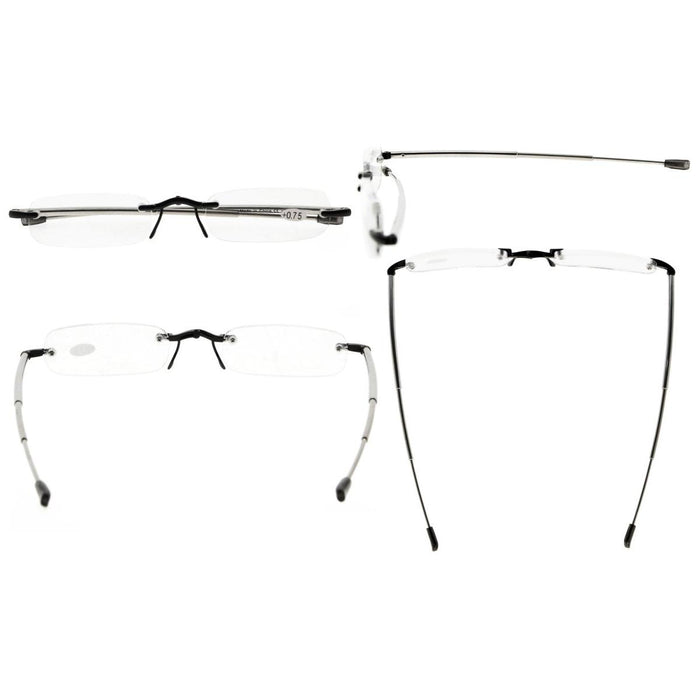 eyekeeper.com - 3 Pack Rimless Reading Glasses Foldable Readers R15081