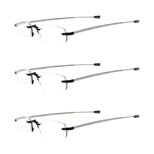 eyekeeper.com - 3 Pack Rimless Reading Glasses Foldable Readers R15081