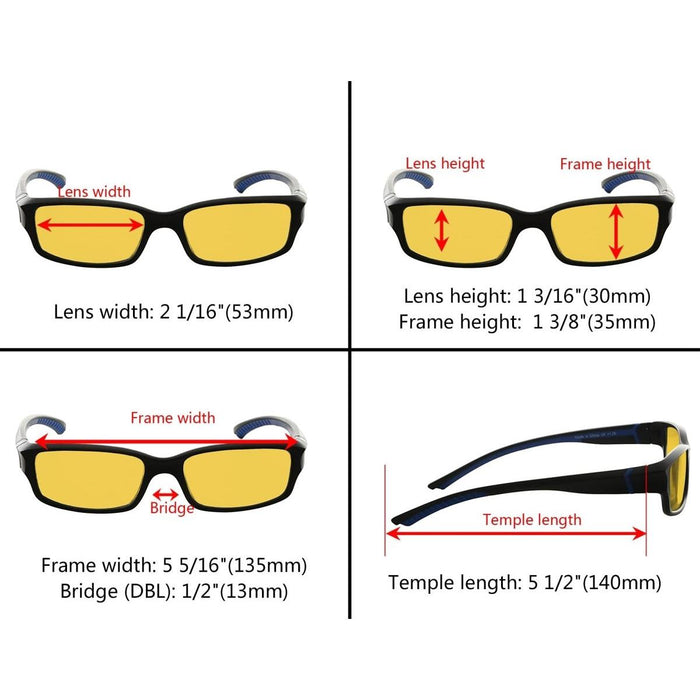 3 Pack Classic Blue Light Blocking Reading Glasses HPXM01