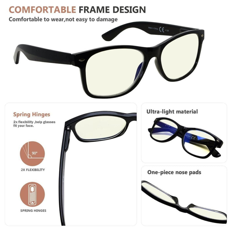 eyekeeper.com 3 Pack Classic Blue Light Filter Reading Glasses UV109 Eyeglasses