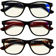 eyekeeper.com 3 Pack Classic Blue Light Filter Reading Glasses UV109 Eyeglasses