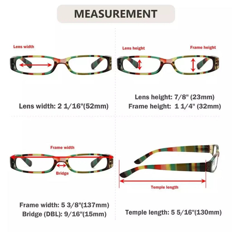 eyekeeper.com 3 Pack Classic Cute Reading Glasses Striped Pattern Readers R906 Eyeglasses