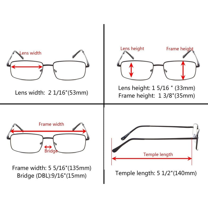 3 Pack Classic Metal Frame Reading Glasses R15023