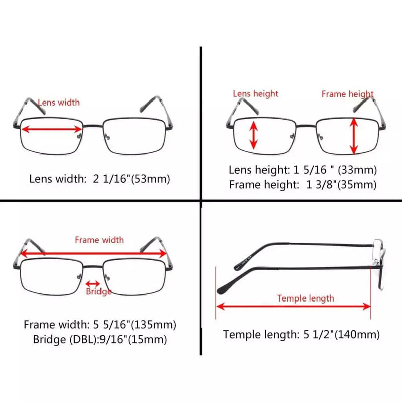 eyekeeper.com 3 Pack Classic Metal Frame Reading Glasses R15023 Eyeglasses