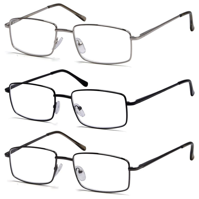 3 Pack Classic Metal Frame Reading Glasses R15023