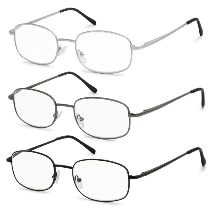 Eyekeeper  - 3 Pack Wire Rim Reading Glasses R3235