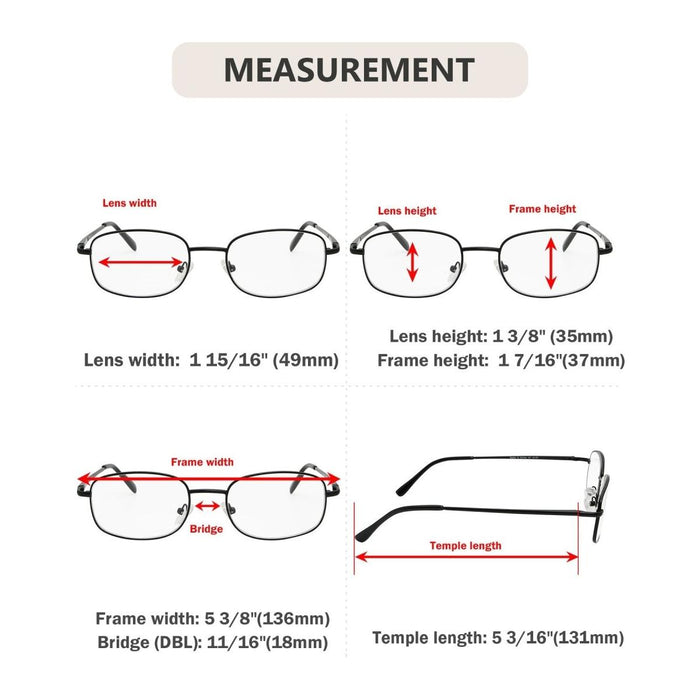 Eyekeeper  - 3 Pack Wire Rim Reading Glasses R3235